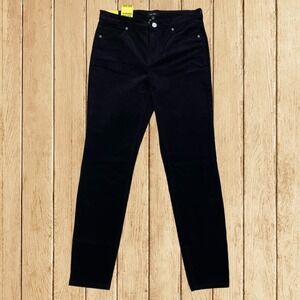 NWT Well Worn Womens High Rise Soft Corduroy Skinny Pants Black Size 6/28